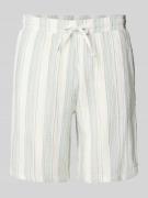 Korte regular fit broek met elastische band, model 'JAIDEN'