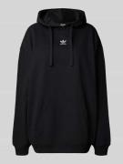 Relaxed fit hoodie met labelstitching en kangoeroezak