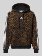 Hoodie met labelstitching en kangoeroezak