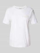 Regular fit T-shirt van puur katoen met logopatch