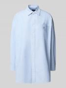 Regular fit overhemdblouse met logostitching