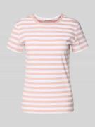 T-shirt in riblook met ronde hals