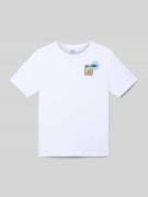 T-shirt met labelprint en ronde hals