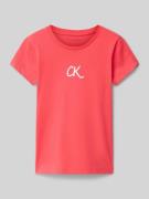 Slim fit T-shirt met logoprint en ronde hals