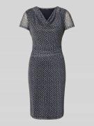 Knielange jurk met cascadehals