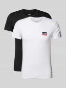 Slim fit T-shirt, per twee verpakt