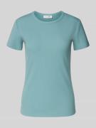 T-shirt in riblook met ronde hals