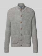 Gebreid jack van wolmix met opgestikte zakken