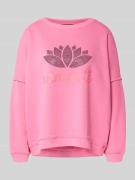 Sweatshirt met siersteentjes en ronde hals