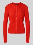 Gebreid jack met kabelpatroon en labelstitching, model 'RALHAN'