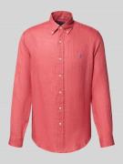 Regular fit linnen overhemd met button-downkraag