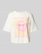 Boxy fit T-shirt van puur katoen, model 'CARTY LIFE'