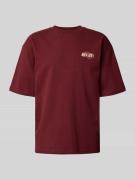 Oversized T-shirt met labelprint en ronde hals