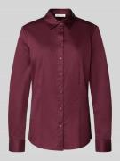 Slim fit blouse met platte kraag