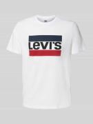 T-shirt met labelprint en ronde hals