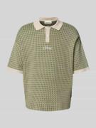 Relaxed fit gebreid poloshirt met labelstitching