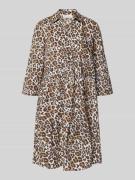 Knielange overhemdjurk met V-hals en 3/4-mouwen