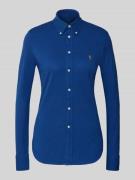 Slim fit overhemdblouse met button-downkraag
