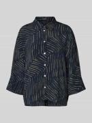 Relaxed-fit overhemdblouse van viscose, model 'Fiana palm leaves'