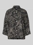 Relaxed-fit overhemdblouse van viscose, model 'Fiana palm leaves'