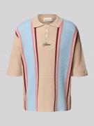 Relaxed fit poloshirt met labelstitching