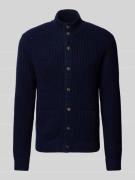 Gebreid jack van wolmix met opgestikte zakken