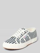 Sneakers met streepmotief en labeldetail