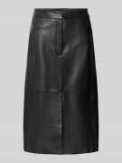 Regular fit leren rok van lamsleer