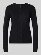 Slim fit gebreid jack van viscosemix, model 'NORA'