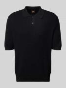 Relaxed fit poloshirt van een mix van katoen en kapok