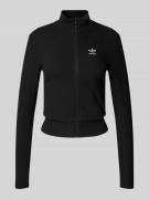 Jack in riblook met labelstitching en ritssluiting