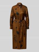 Getailleerde overhemdjurk van pure zijde, model 'JADI'