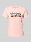 T-shirt met labelprint en ronde hals