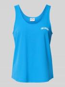Top met bandjes, labelprint en ronde hals