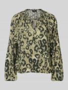 Regular fit blouse van viscose met dierenprint