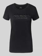 T-shirt met siersteentjes en ronde hals