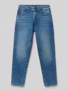 Straight fit jeans van katoenmix