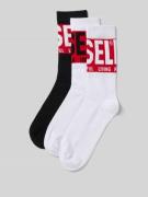 Sokken met labelprint in een set van 3 paar