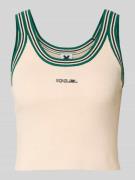 Korte slim fit tanktop met kasjmier