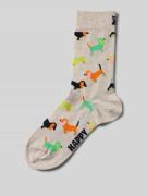 Sokken met motiefstitching, model 'Puppy Love'