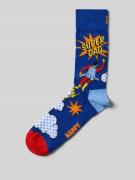 Sokken met motiefstitching, model 'FLYING SUPER DAD'