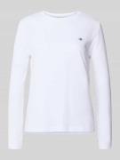 Shirt met lange mouwen, ronde hals en logostitching