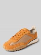 Sneakers met labeldetail en vetersluiting