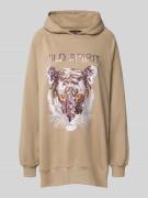 Oversized hoodie van puur katoen met motiefprint
