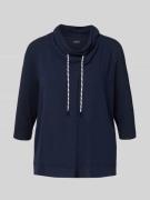 T-shirt van katoenmix met tunnelkoord