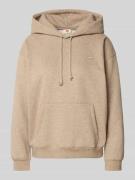Hoodie met labelpatch en kangoeroezak