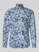 Slim fit zakelijk overhemd met kentkraag in all-over look