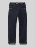 Straight leg jeans van katoenmix