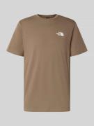 T-shirt met geribde ronde hals