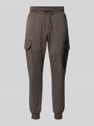 Slim fit sweatpants met cargozakken